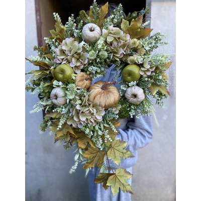 jesenný veniec s jabĺčkami