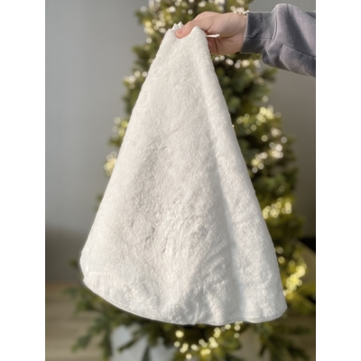 Okruhlý kryt na strom kožušina biela