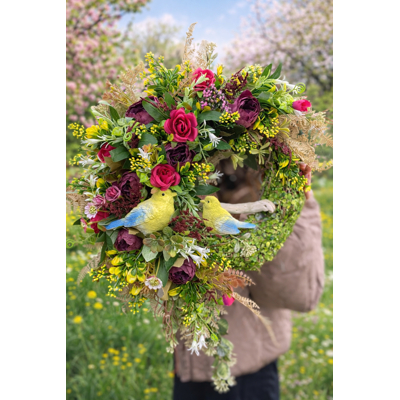 Celoročný veniec s vtáčatkami