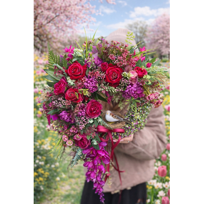 Celoročný veniec s vtáčikom