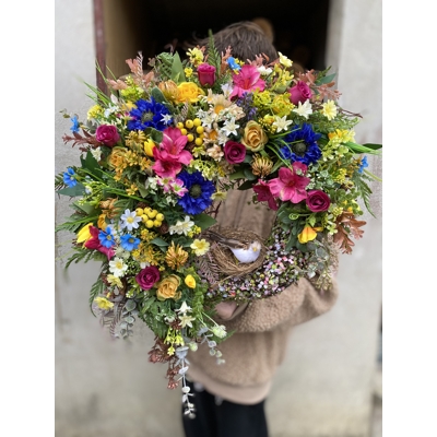 Celoročný veniec s vtáčatkom 